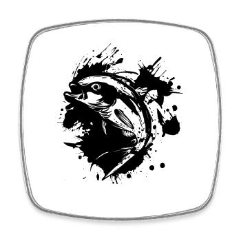 Fish - Square fridge magnet - white - Front