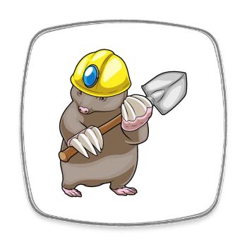 Mole Miner Shovel Mining - Square fridge magnet - white - Front