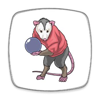 Beutelratte Bowling Bowlingkugel - Viereckiger Kühlschrankmagnet - Weiß - Vorne