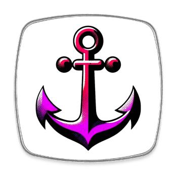 An Anchor - Square fridge magnet - white - Front