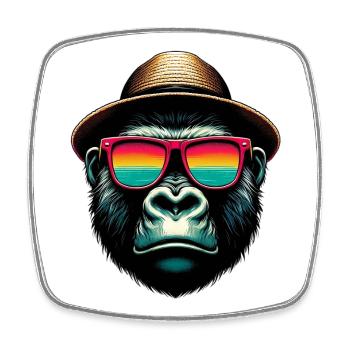 Gorilla - Square fridge magnet - white - Front