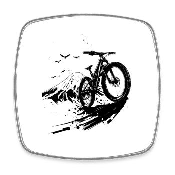 Mountainbike Liebhaber - Viereckiger Kühlschrankmagnet - Weiß - Vorne