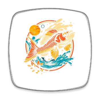 Fish Illustration - Square fridge magnet - white - Front
