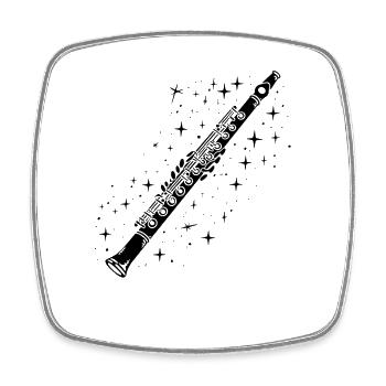 Flute Drawing - Square fridge magnet - white - Front