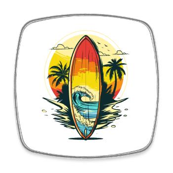 Surfing Portrait - Square fridge magnet - white - Front