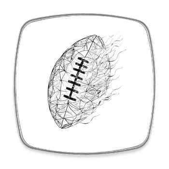 American Football Ball Drawing - Square fridge magnet - white - Front