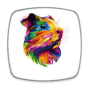 Cochon d’Inde Rongeurs Capybara Rongeur mignon - Magnet carré - blanc - Devant