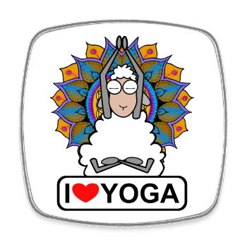 I love Yoga - Viereckiger Kühlschrankmagnet - Weiß - Vorne