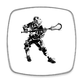 Lacrosse player - Square fridge magnet - white - Front