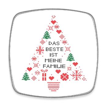 Christmas Family - Square fridge magnet - white - Front