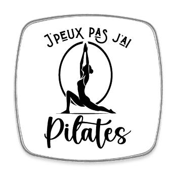 Ich kann nicht Pilates haben - Viereckiger Kühlschrankmagnet - Weiß - Vorne