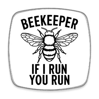 Beekeeper Saying Beekeeping Bee Funny Beekeeper Gift - Square fridge magnet - white - Front