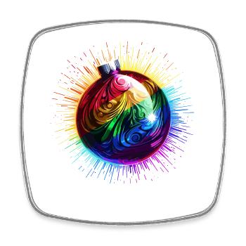 Regenbogen Weihnachtskugel LGBTQ Weihnachten - Viereckiger Kühlschrankmagnet - Weiß - Vorne