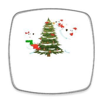 Noël de l’ours polaire - Magnet carré - blanc - Devant