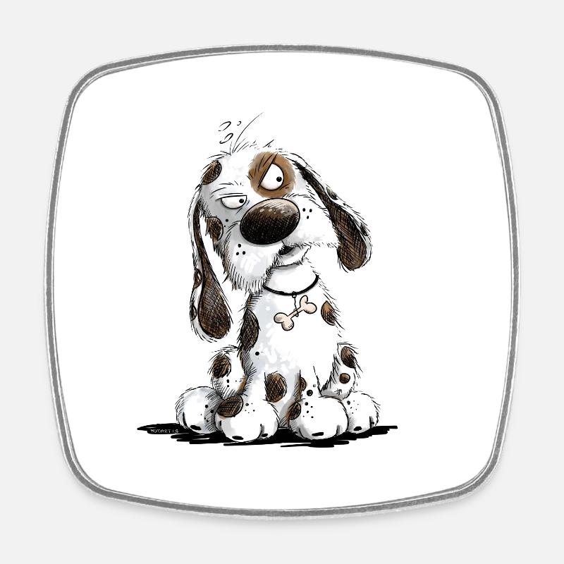 Nö Hund Spruch Statement Mürrisch - Viereckiger Kühlschrankmagnet - Weiß