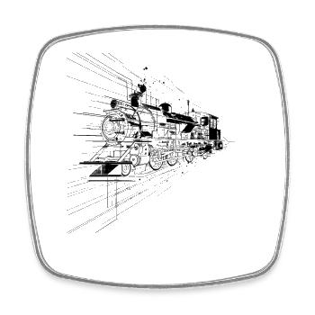 Locomotive Graphics - Square fridge magnet - white - Front