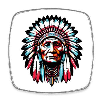 American Indian American - Square fridge magnet - white - Front