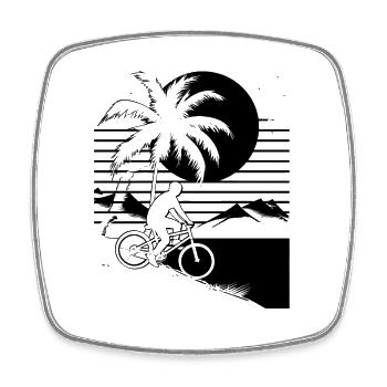 Mountainbike Liebhaber Illustration - Viereckiger Kühlschrankmagnet - Weiß - Vorne
