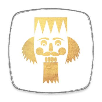 Nutcracker Gold Christmas Decoration Advent Xmas - Square fridge magnet - white - Front