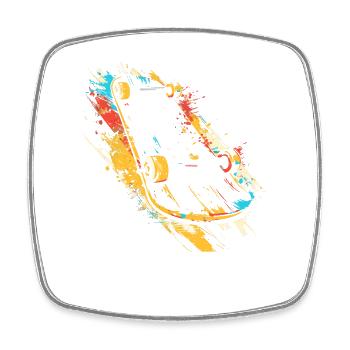 Skateboard Graffiti - Viereckiger Kühlschrankmagnet - Weiß - Vorne