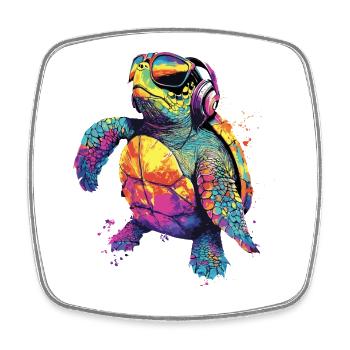 Turtle Colorful Popart Reptile Cute Turtles - Square fridge magnet - white - Front