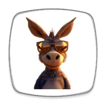 Esel Hausesel Donkey Reiten Stall Liebe Süßer Esel - Viereckiger Kühlschrankmagnet - Weiß - Vorne