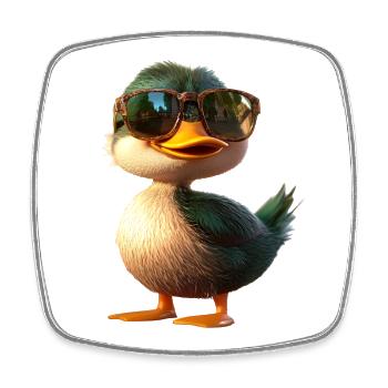 Ente Stockente Entenküken Duck Entlein Erpel Enten - Square fridge magnet - white - Front