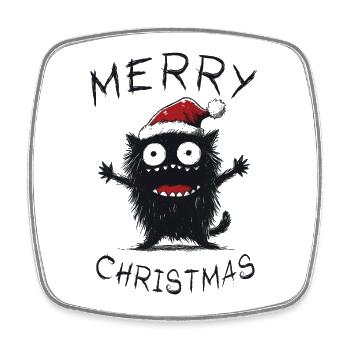 Chats Chapeau de Noël Joyeux Noël - Magnet carré - blanc - Devant