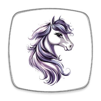 Pony Riding Pony Foal Rider Ponies Riding Pony Farm - Square fridge magnet - white - Front