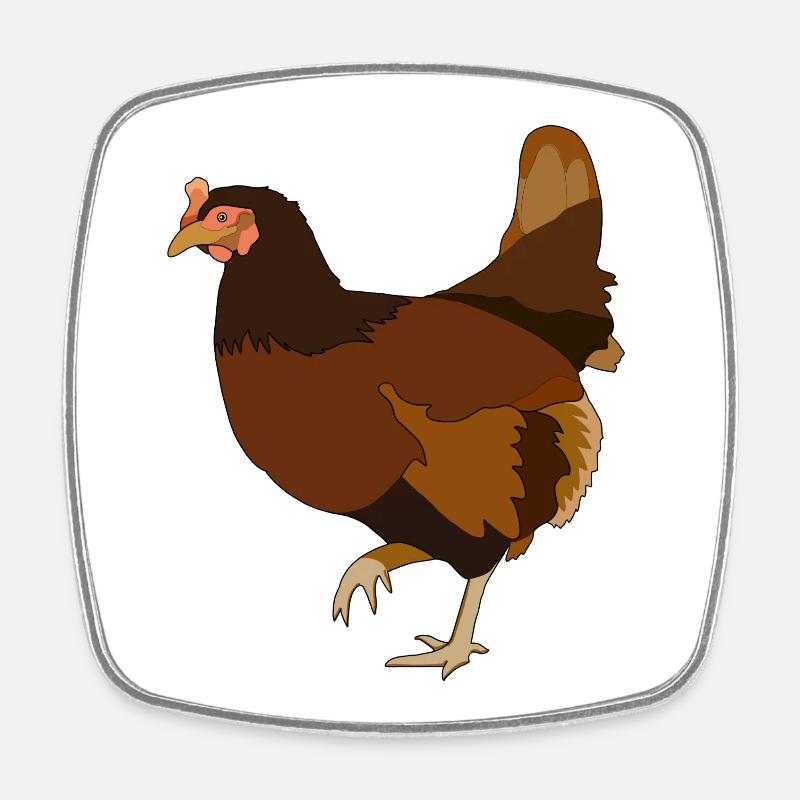 Chicken Chickens - Square fridge magnet - white