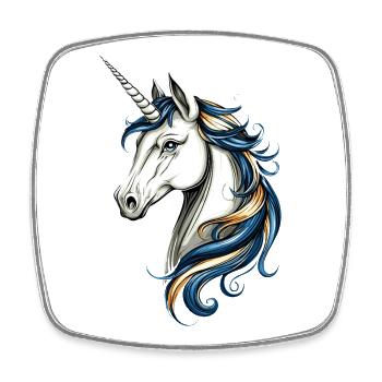 Einhorn Reiterin Ponyhof Pferde Reiten Einhörner - Viereckiger Kühlschrankmagnet - Weiß - Vorne