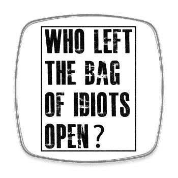 who left the bag - Magnet carré - blanc - Devant