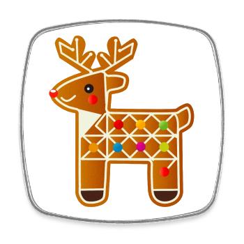 Reindeer in gingerbread design for Christmas - Square fridge magnet - white - Front