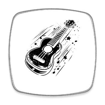 Ukulele Zeichnung - Viereckiger Kühlschrankmagnet - Weiß - Vorne