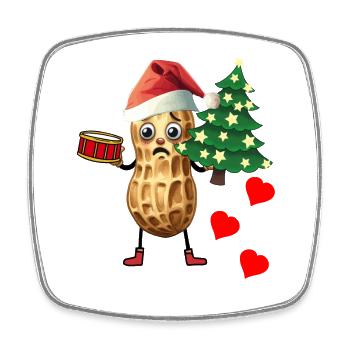 Peanut Heartfelt Christmas Greetings Chrismas Xmas - Square fridge magnet - white - Front