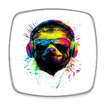 Sloth Colorful Colors Pop Art Lazy Sloths - Square fridge magnet - white - Front