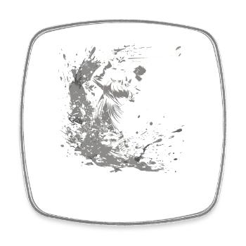 Dessin du golfeur - Magnet carré - blanc - Devant