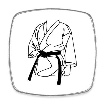 Dessin Karateka - Magnet carré - blanc - Devant