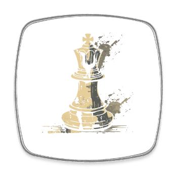 Chess Pieces Graphics - Square fridge magnet - white - Front
