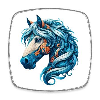 Cheval - Magnet carré - blanc - Devant