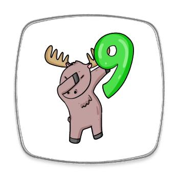 9e anniversaire Orignal - 9 ans - Magnet carré - blanc - Devant