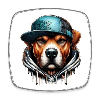 Chien - Magnet carré - blanc - Devant