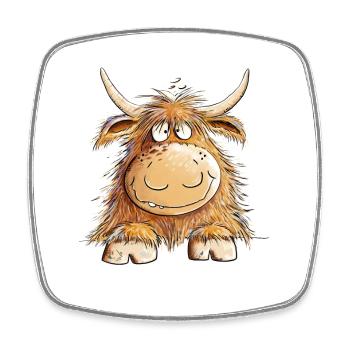 Drôle de bétail écossais Highland Highlanders - Magnet carré - blanc - Devant