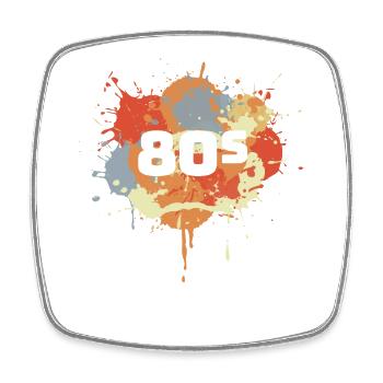 80er Jahre Farbe Graffiti - Viereckiger Kühlschrankmagnet - Weiß - Vorne