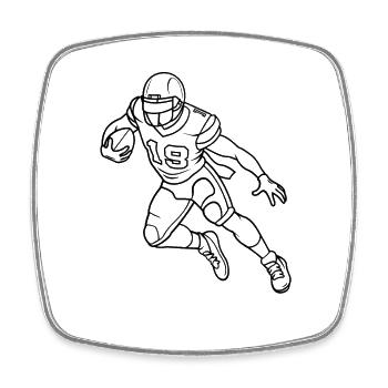 American Footballer Line Art - Square fridge magnet - white - Front