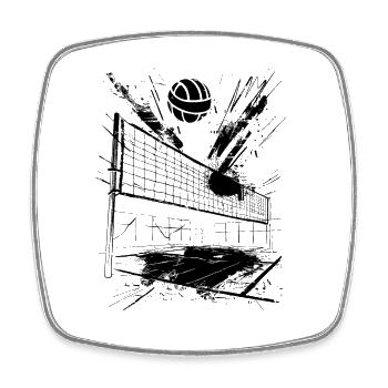 Graphiques de volley-ball - Magnet carré - blanc - Devant