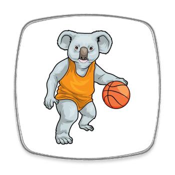 Koala Basketball Player Basketball - Square fridge magnet - white - Front
