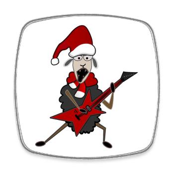 Hard Rock an Weihnachten - Viereckiger Kühlschrankmagnet - Weiß - Vorne