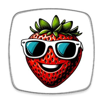 Erdbeeren Erdbeeren - Viereckiger Kühlschrankmagnet - Weiß - Vorne