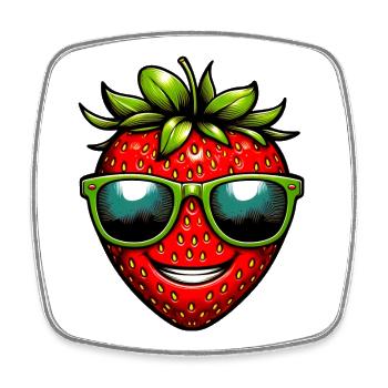 Fraise Fraises - Magnet carré - blanc - Devant